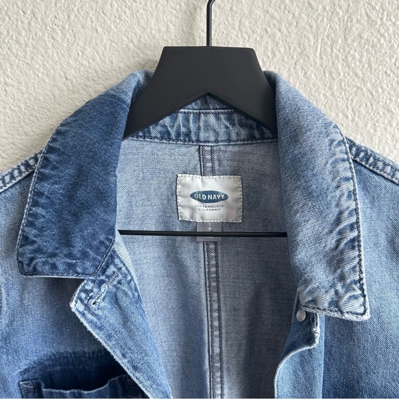 Old Navy Light & Dark Wash Button Front Pocket Jean Jacket Size Small - Picture 5 of 8